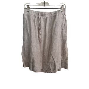 J. Jill Women's Beige Stripe Casual Pocket Love Linen Skirt Size PS